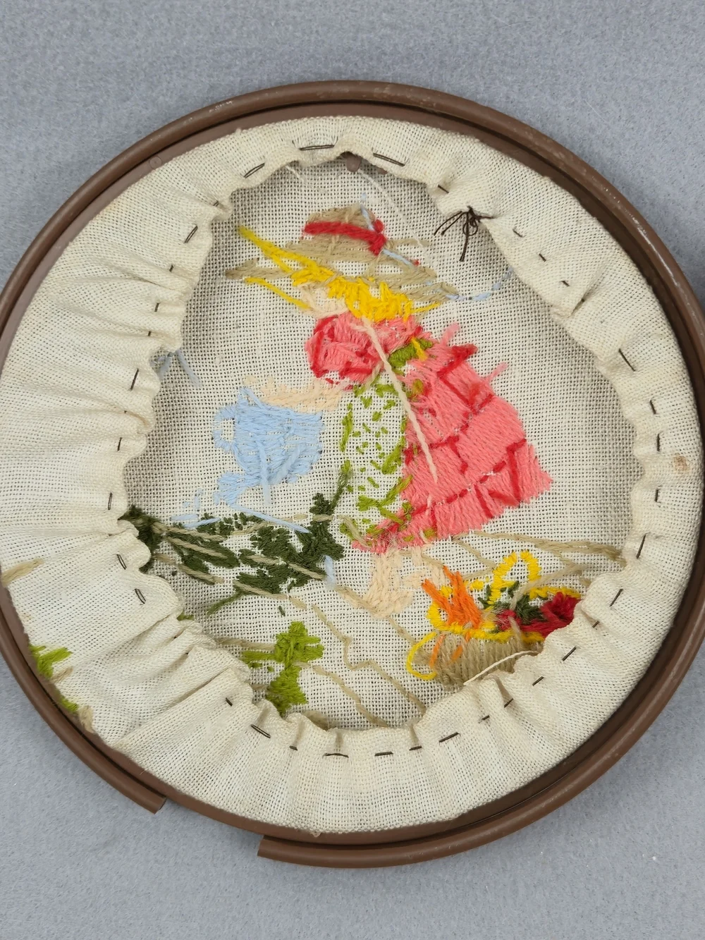 Vintage Embroidery Hoop Wall Decor Set - Girl Boy Country Garden 6